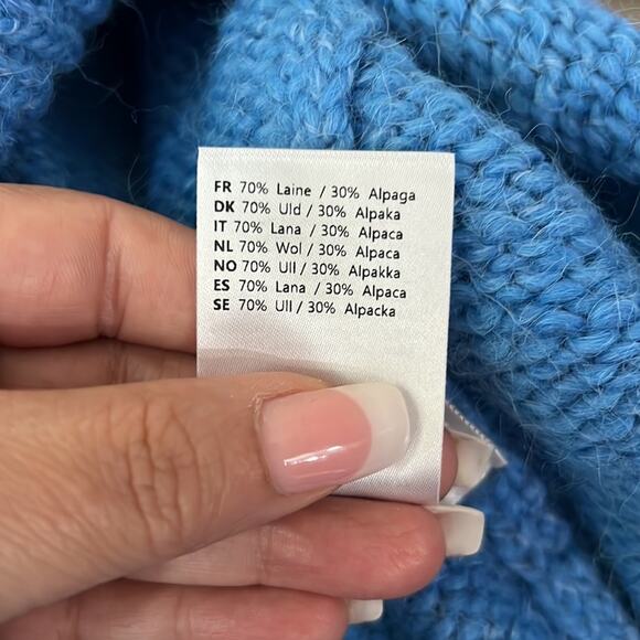 Samsoe Samsoe Molli Wool & Alpaca Blend Turtleneck Sweater in Lichen Blue NWOT - Picture 8 of 13